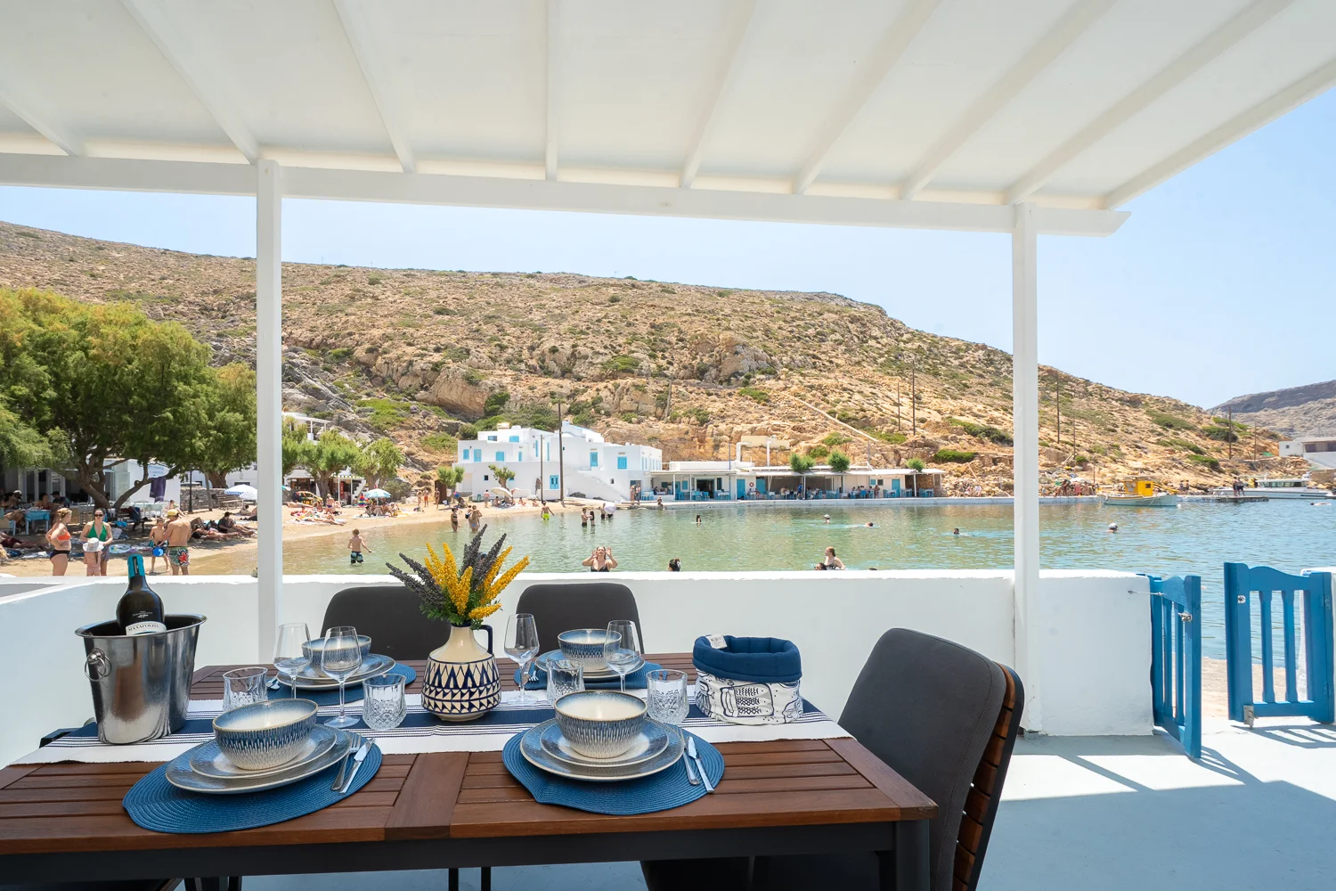 Onar Sifnos by the Sea, dining terrace over the bay